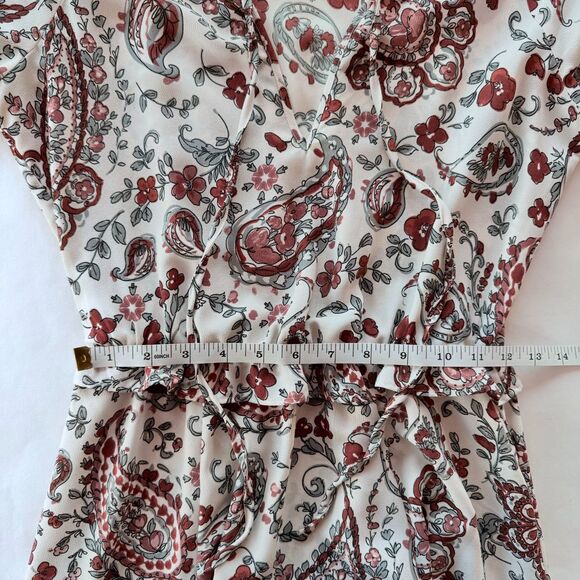 Banana Republic Womens Long Sleeve Voluminous Sleeve Midi Dress in Paisley Print - Picture 13 of 14